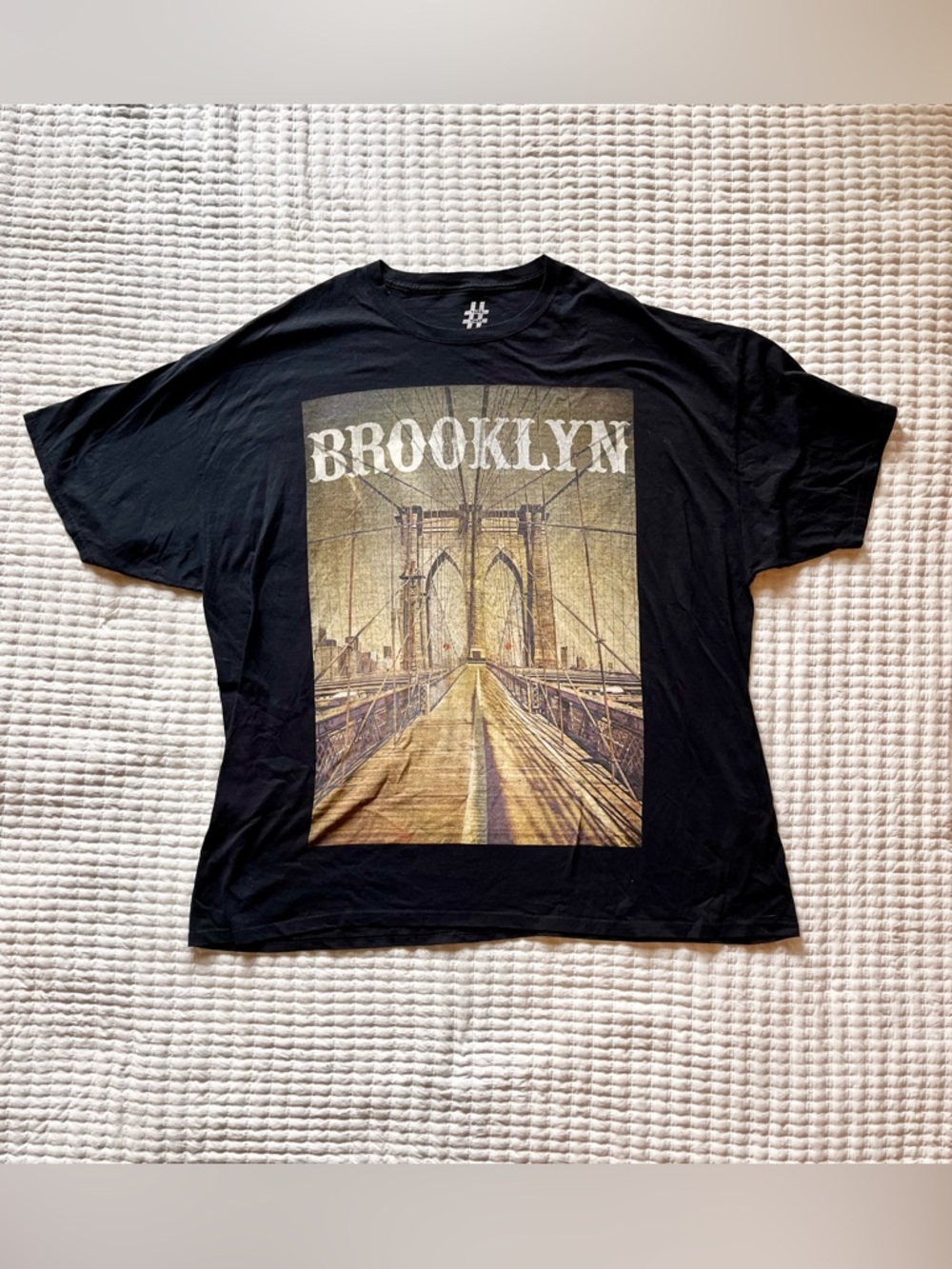 Brooklyn Graphic Tee Shirt 3XL Black Oversized NYC Bridge Print T-Shirt